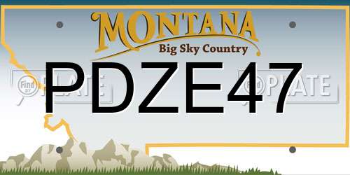 PDZE47 Montana License Plate