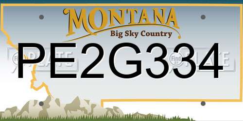PE2G334 Montana License Plate