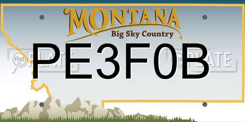 PE3F0B Montana License Plate