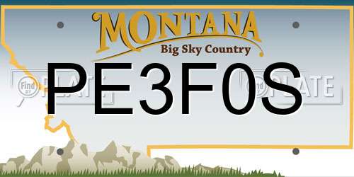 PE3F0S Montana License Plate