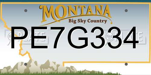 PE7G334 Montana License Plate