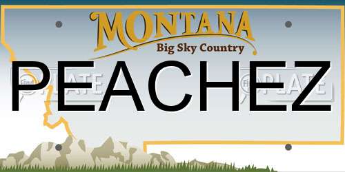 PEACHEZ Montana License Plate