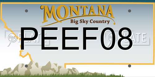 PEEF08 Montana License Plate