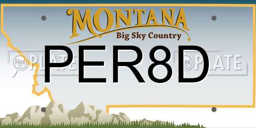 PER8D Montana License Plate