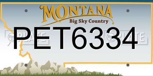 PET6334 Montana License Plate