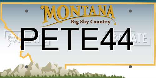 PETE44 Montana License Plate
