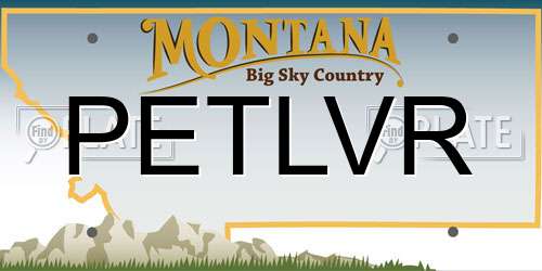 PETLVR Montana License Plate