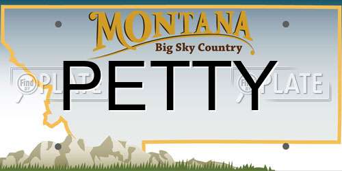 PETTY Montana License Plate
