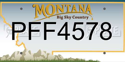 PFF4578 Montana License Plate