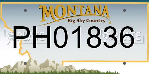 PH01836 Montana License Plate