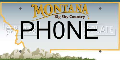 PH0NE Montana License Plate