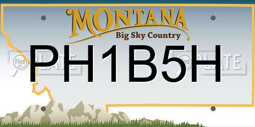 PH1B5H Montana License Plate