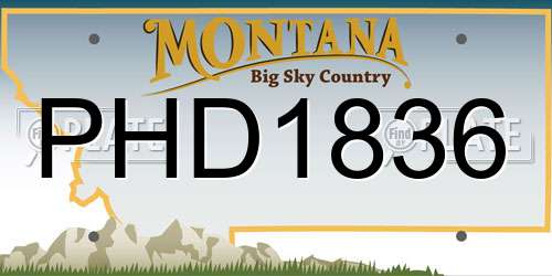 PHD1836 Montana License Plate