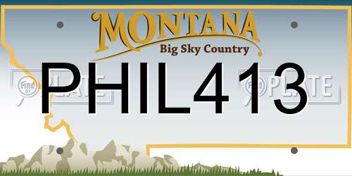 PHIL413 Montana License Plate