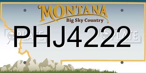 PHJ4222 Montana License Plate