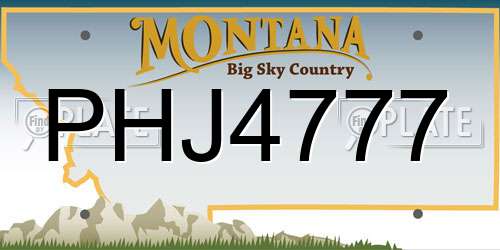 PHJ4777 Montana License Plate