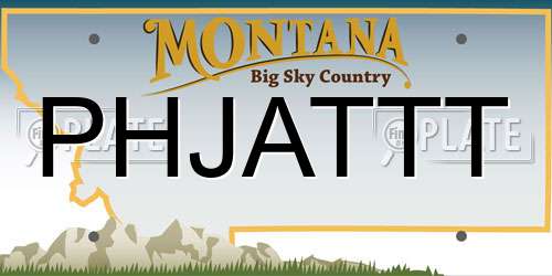 PHJATTT Montana License Plate