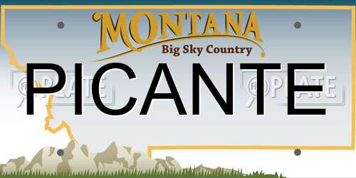 PICANTE Montana License Plate