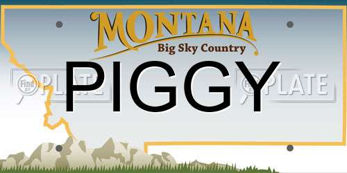 PIGGY Montana License Plate