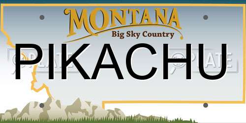 PIKACHU Montana License Plate