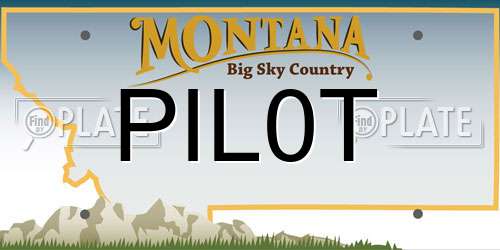 PIL0T Montana License Plate