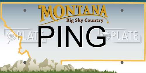 PING Montana License Plate