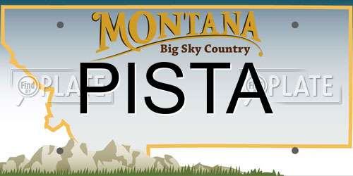 PISTA Montana License Plate