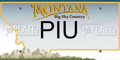 PIU Montana License Plate