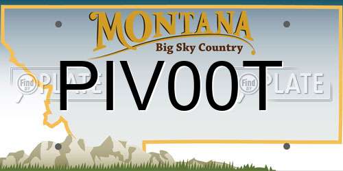 PIV00T Montana License Plate