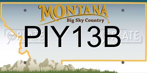 PIY13B Montana License Plate