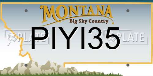 PIYI35 Montana License Plate