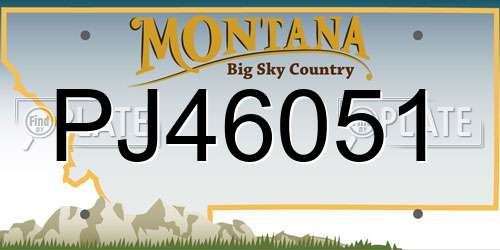 PJ46051 Montana License Plate