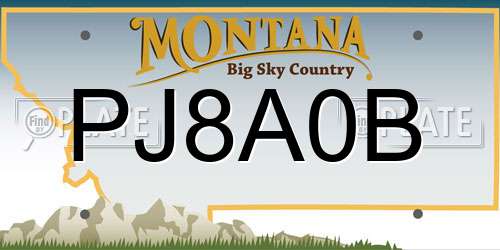 PJ8A0B Montana License Plate