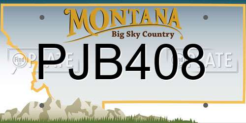 PJB408 Montana License Plate