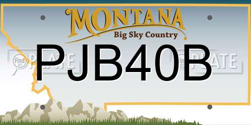 PJB40B Montana License Plate