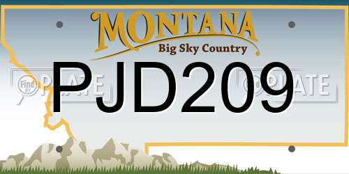 PJD209 Montana License Plate