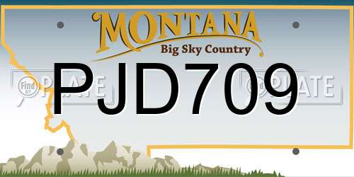PJD709 Montana License Plate
