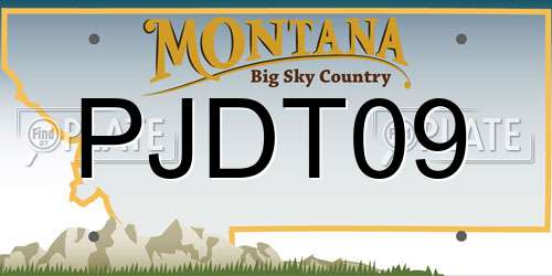 PJDT09 Montana License Plate