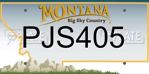 PJS405 Montana License Plate