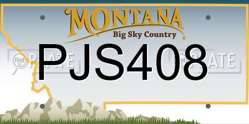PJS408 Montana License Plate