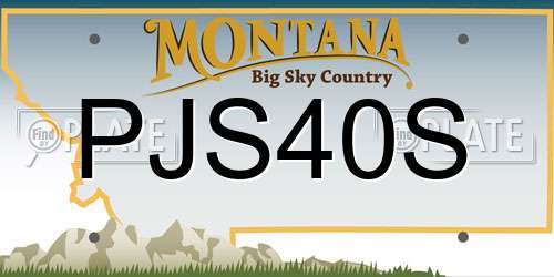 PJS40S Montana License Plate