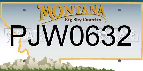 PJW0632 Montana License Plate