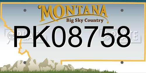 PK08758 Montana License Plate