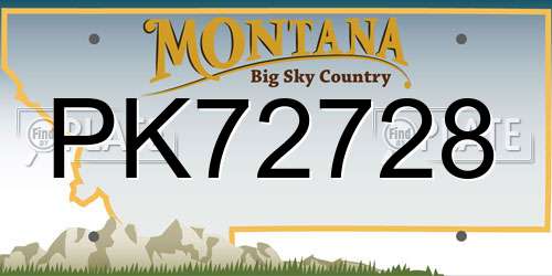 PK72728 Montana License Plate