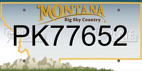 PK77652 Montana License Plate