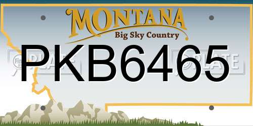 PKB6465 Montana License Plate
