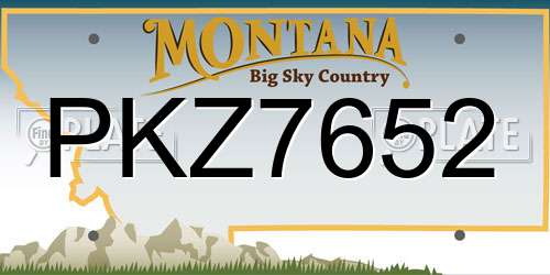 PKZ7652 Montana License Plate
