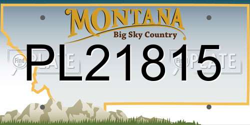 PL21815 Montana License Plate