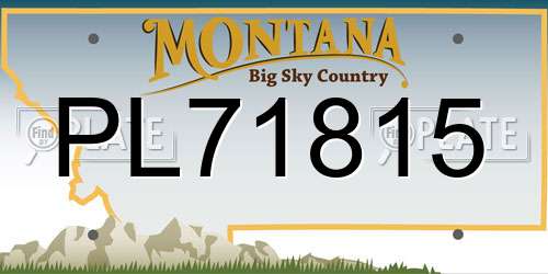 PL71815 Montana License Plate