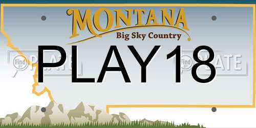 PLAY18 Montana License Plate